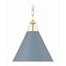 Crystorama Lighting Crystorama Lighting Xavier Vibrant Gold , Blue Mini-Pendant Light with Conical Shade XAV-B8301-VG-BL
