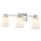 Design Classics Lighting 3-Light White Glass Bathroom Vanity Light Satin Nickel 2103-09 GL1055