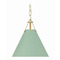 Crystorama Lighting Crystorama Lighting Xavier Vibrant Gold , Green Mini-Pendant Light with Conical Shade XAV-B8301-VG-GR