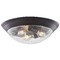 Design Classics Lighting 16-Inch Industrial Seeded Glass Flush-Mount in Bronze 1016-30/CS