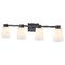 Design Classics Lighting 4-Light White Glass Bathroom Vanity Light Bronze 2104-220 GL1055