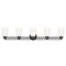Design Classics Lighting Modern Bathroom Light White Glass Black 5 Lt 706-07 GL1024D