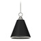 Hunter Fan Company Hunter Fan Company Klein Brushed Nickel & Flat Matte Black Pendant Light with Conical Shade 19445
