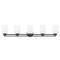 Design Classics Lighting Modern Bathroom Light White Glass Black 5 Lt 706-07 GL1028C