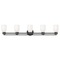 Design Classics Lighting Modern Bathroom Light White Glass Black 5 Lt 706-07 GL1028D