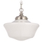 Design Classics Lighting 12-Inch Schoolhouse Pendant Light with Chain in Satin Nickel Finish FA4-09 / GA12 / A-09