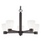 Design Classics Lighting Opal White Glass Chandelier Bronze 5-Lt 2105-220 GL1024MB