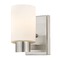 Design Classics Lighting Shiny Opal White Glass Sconce Satin Nickel 2101-09 GL1024C