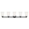 Design Classics Lighting Modern Bathroom Light White Glass Black 5 Lt 706-07 GL1057