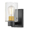 Design Classics Lighting Vashon Wall Sconce in Matte Black & Satin Brass by Design Classics 2101-07 SB GL1040C