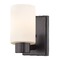 Design Classics Lighting Shiny Opal White Glass Sconce Bronze 2101-220 GL1024C