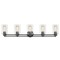 Design Classics Lighting Industrial Seeded Glass Bathroom Light Black 5 Lt 706-07 GL1041C