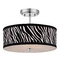 Design Classics Lighting Chrome Ceiling Light with Zebra Print Drum Shade - 14 Inches Wide DCL 6543-26 SH9466