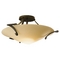 Hubbardton Forge Lighting Modern Semi-Flushmount Light with White Glass in Bronze Finish 124710-SKT-05-SS0243