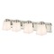 Design Classics Lighting 4-Light Bathroom Light in Satin Nickel and Square White Glass 1204-09 GL1057