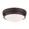 Minka Lavery Flush Mount with White Glass in Lathan Bronze by Minka Lavery 823-167