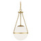 Meridian 13.25-Inch Globe Pendant in Natural Brass by Meridian M7025NB