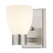 Design Classics Lighting Shiny Opal White Glass Sconce Satin Nickel 2101-09 GL1024MB