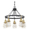 Craftmade Lighting Thatcher Flat Black & Satin Brass Chandelier by Craftmade Lighting 50625-FBSB