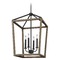 Visual Comfort Studio Collection Gannet Weathered Oak Wood & Antique Forged Iron Pendant by Visual Comfort Studio F3191/4WOW/AF
