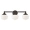 Design Classics Lighting Schoolhouse Bathroom Light Bronze White Opal Glass 3 Light 23.125 Inch Length WC3-220 GF6