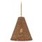 Meridian 16-Inch Wide Pendant in Natural Brass & Rattan by Meridian M7036NRNB