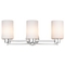 Design Classics Lighting Modern Bathroom Light with White Glass in Chrome Finish 703-26 GL1028C
