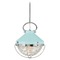 Hinkley Crew 12-Inch Polished Nickel & Robins Egg Blue Pendant by Hinkley Lighting 4847PN-REB