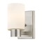Design Classics Lighting Satin White Glass Sconce Satin Nickel 2101-09 GL1028C