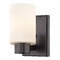 Design Classics Lighting Satin White Glass Sconce Bronze 2101-220 GL1028C