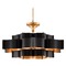 Currey and Company Lighting Grand Lotus 30-Inch Chandelier in Satin Black/Gold Leaf by Currey & Co 9000-0429