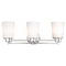 Design Classics Lighting Modern Bathroom Light with White Glass in Chrome Finish 703-26 GL1027