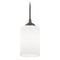 Design Classics Lighting Bronze Mini-Pendant Light with White Cylinder Glass 582-220 GL1028C