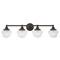Design Classics Lighting Clear Glass Schoolhouse Bathroom Light Bronze 4 Light 31.625 Inch Length WC4-220 GC6-CL