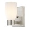 Design Classics Lighting Satin White Glass Sconce Satin Nickel 2101-09 GL1028D