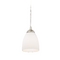 Design Classics Lighting Mini-Pendant Light with White Bell Glass in Satin Nickel Finish 582-09 GL1028MB