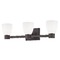 Design Classics Lighting 3-Light White Glass Bathroom Vanity Light Bronze 2103-220 GL1028MB