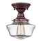 Design Classics Lighting 8-Inch Clear Glass Schoolhouse Ceiling Light in Bronze Finish FBS-220 / GA8-CL