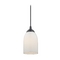 Design Classics Lighting Mini-Pendant Light with Opal White Glass in Black Finish 582-07 GL1024D