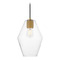 Maxim Lighting Maxim Lighting Geode Natural Aged Brass Mini-Pendant Light with Bowl / Dome Shade 21335CLNAB