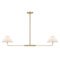 Meridian 2-Light Linear Chandelier in Natural Brass by Meridian M100122NB