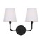 Capital Lighting Dawson 16-Inch Vanity Light in Matte Black with White Shades by Capital Lighting 119321MB-674