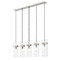 Z-Lite Z-Lite Fontaine Brushed Nickel Multi-Light Pendant with Cylindrical Shade 7002P5-5L-BN