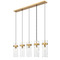 Z-Lite Z-Lite Fontaine Rubbed Brass Multi-Light Pendant with Cylindrical Shade 7002P5-5L-RB