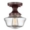 Design Classics Lighting 8-Inch Wide Bronze Clear Glass Schoolhouse Ceiling Light FDS-220 / GA8-CL