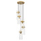 Z-Lite Z-Lite Fontaine Rubbed Brass Multi-Light Pendant with Cylindrical Shade 7002P5-5R-RB