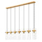 Z-Lite Z-Lite Fontaine Rubbed Brass Multi-Light Pendant with Cylindrical Shade 7002P5-7L-RB