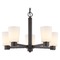 Design Classics Lighting White Glass Chandelier Bronze 5-Lt 2105-220 GL1027