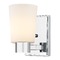 Design Classics Lighting Satin White Glass Sconce Chrome 2101-26 GL1027