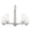 Design Classics Lighting Satin White Glass Chandelier Satin Nickel 2105-09 GL1028C